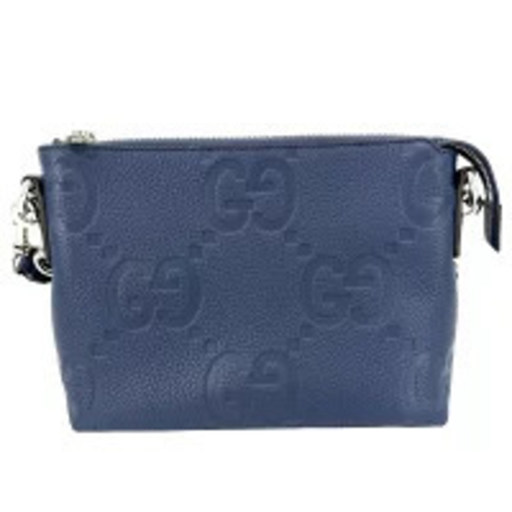Gucci Jumbo Blue Bag Shoulder Crossbody Leather Messenger GG Clutch
